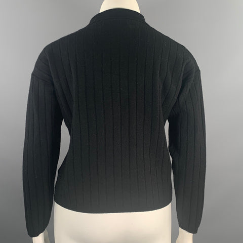 CALIFORNIA ARTS Size L Black Wool Knit Button Up Sweater Womens
