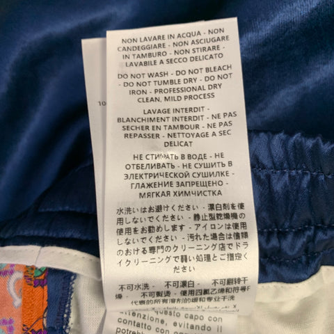 GUCCI Taille 28 Short de survêtement en acétate monogrammé bleu et orange