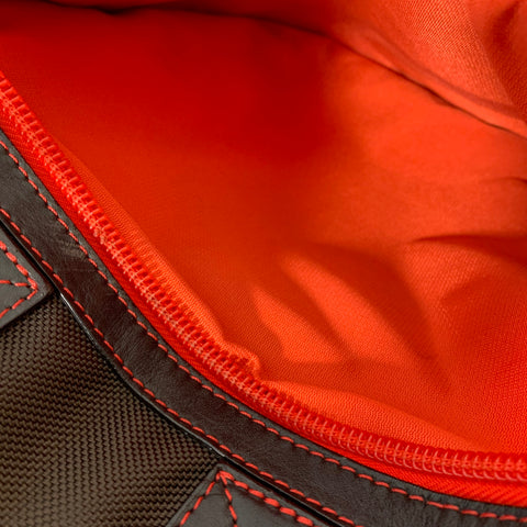Sac bandoulière en toile marron et noire MULHOLLAND