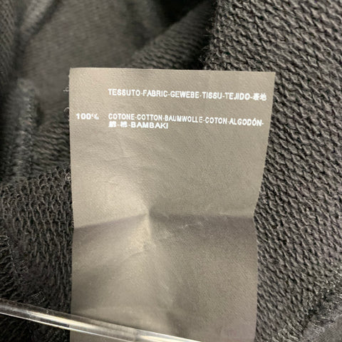 SAINT LAURENT Size XXL Black Silver Zippers Cotton Crew Neck Sweatshirt
