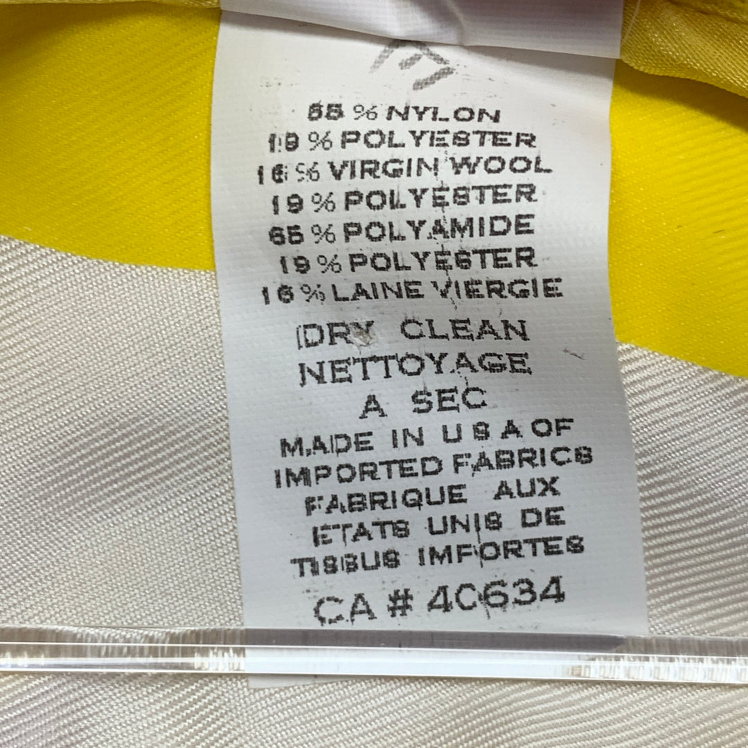 MARC JACOBS Size M Yellow White Boucle Stripe Snaps Jacket Blazer