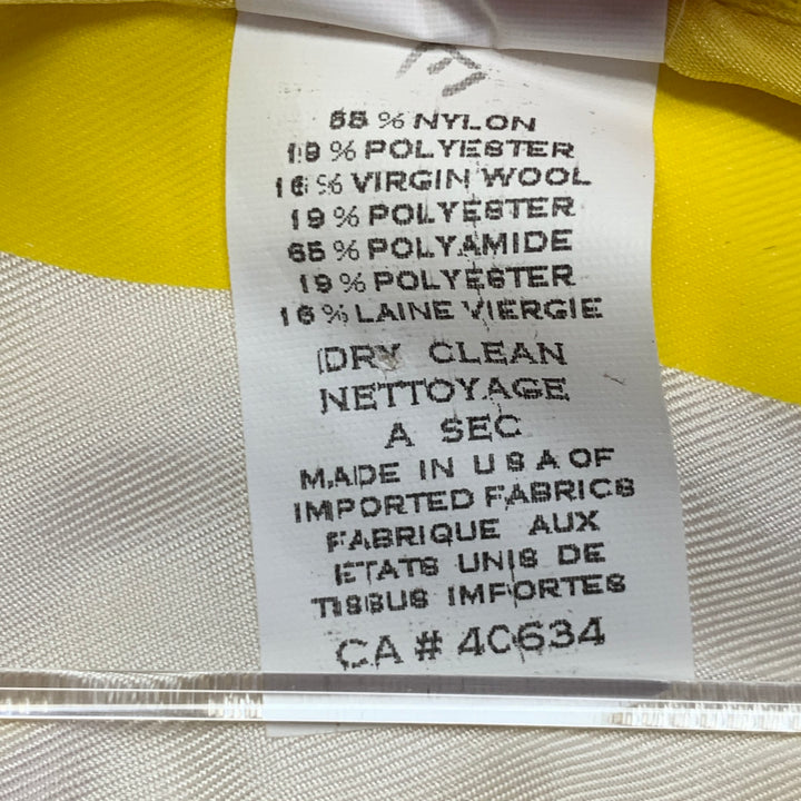MARC JACOBS Size M Yellow White Boucle Stripe Snaps Jacket Blazer