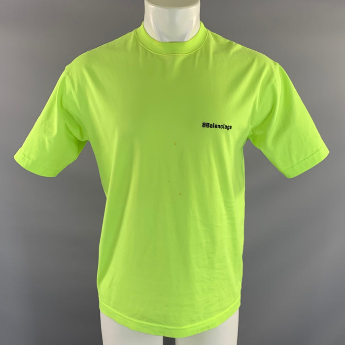 BALENCIAGA Size M Yellow Neon Crew Neck T Shirt