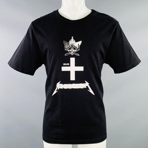 T-shirt col rond en coton imprimé noir et blanc LIBERAL YOUTH MINISTRY FW21 Taille M