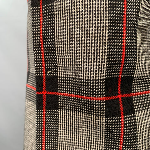 BRIONI Size 40 Grey Black Red Plaid Wool Notch Lapel Suit