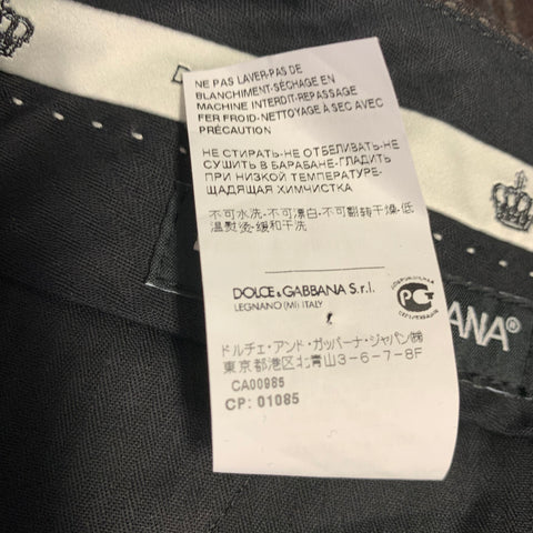 DOLCE & GABBANA Size 32 Brown Grey Wool Blend Stripe Houndstooth Zip Fly Dress Pants