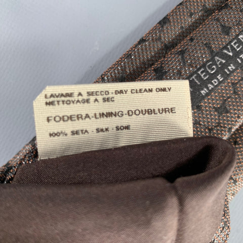 BOTTEGA VENETA Brown Silver Dots Silk Blend Tie