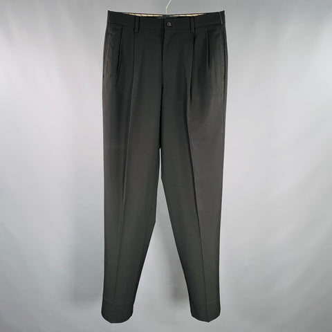 ISSEY MIYAKE Size M Black Wool Pleated Dress Pants