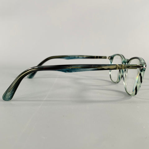 PERSOL Blue Grey Marbled Acetate Eyeglasses Frames