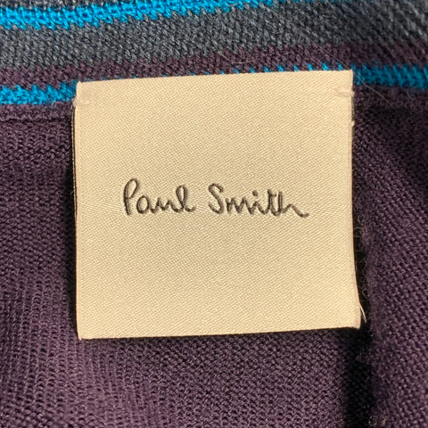 PAUL SMITH Size M Purple Merino Wool Zip Up Cardigan