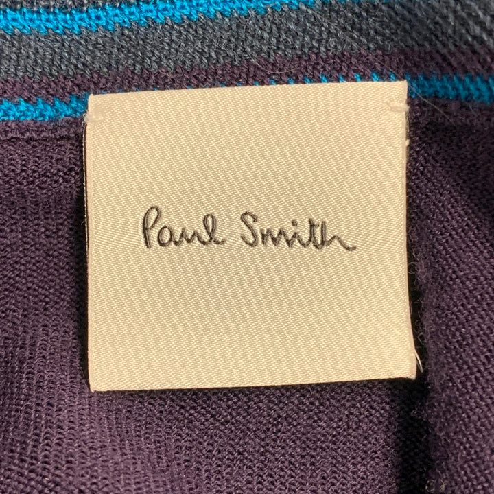 PAUL SMITH Size M Purple Merino Wool Zip Up Cardigan