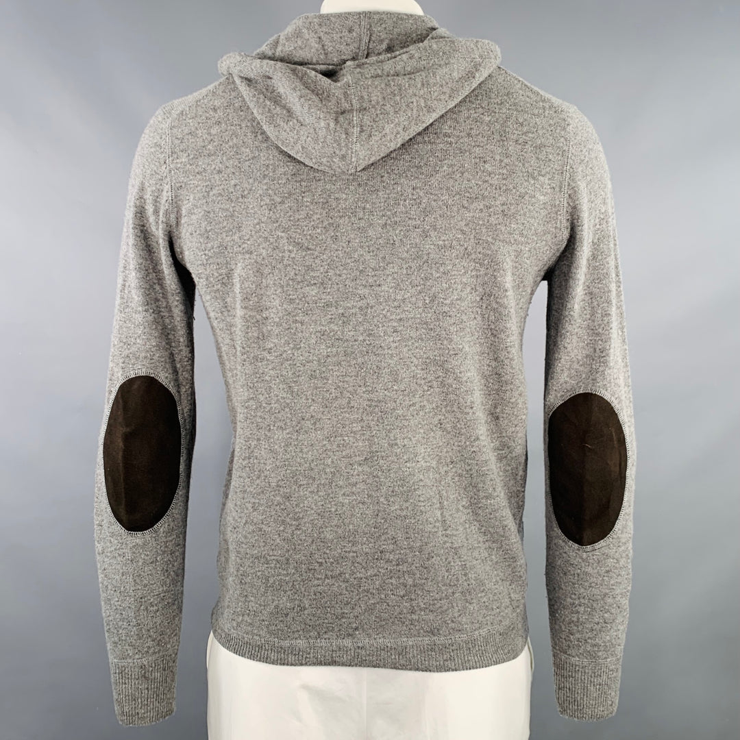 HARTFORD Size L Grey Heather Wool Cashmere Hoodie Cardigan