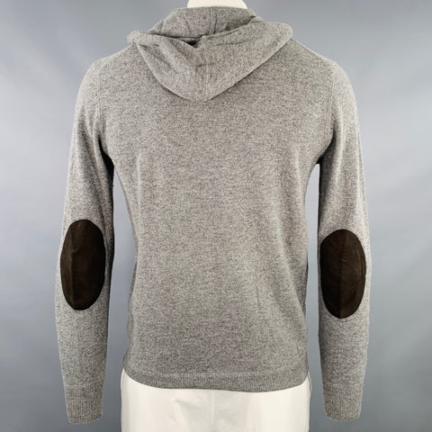 HARTFORD Size L Grey Heather Wool Cashmere Hoodie Cardigan