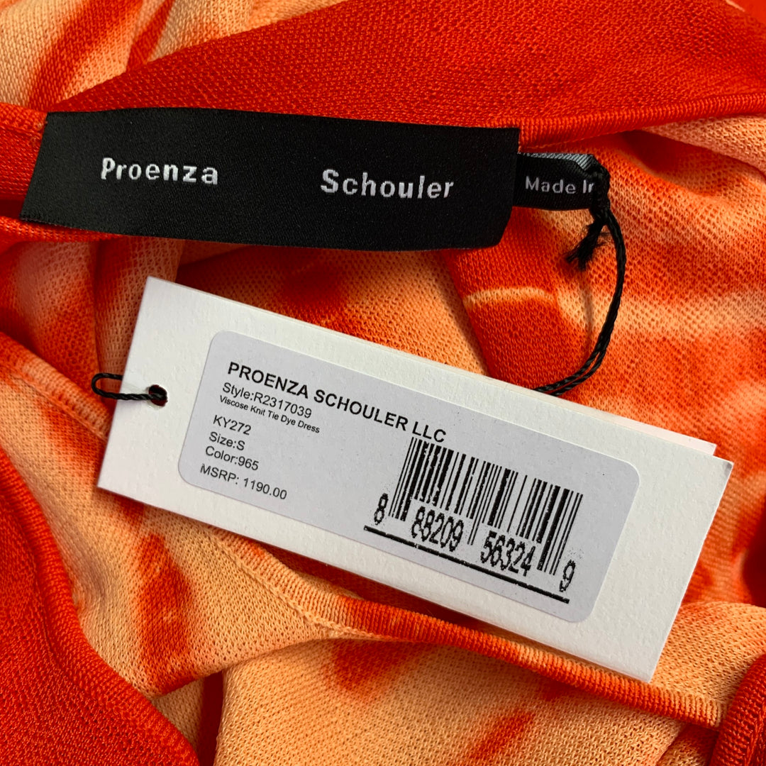 PROENZA SCHOULER Size S Orange Viscose Tie Dye Crossback Maxi Dress