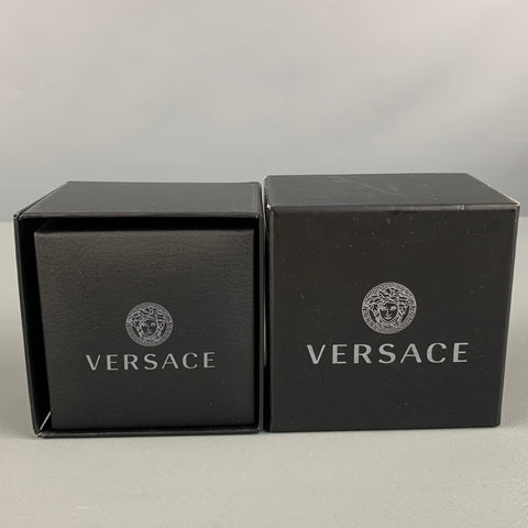 VERSACE Silver Gold Medusa Heads Metal Pendant Chocker Necklace