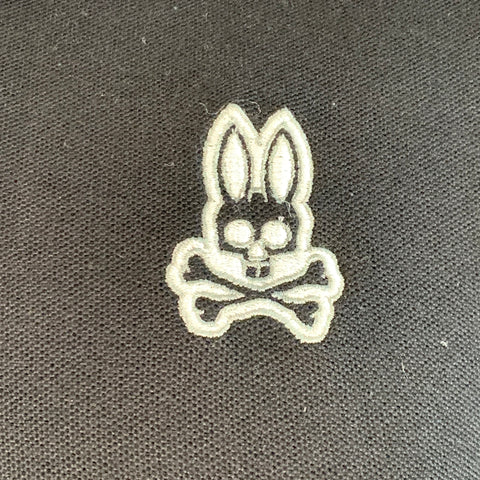 PSYCHO BUNNY Size XL Black White Logo Cotton Short Sleeve Polo