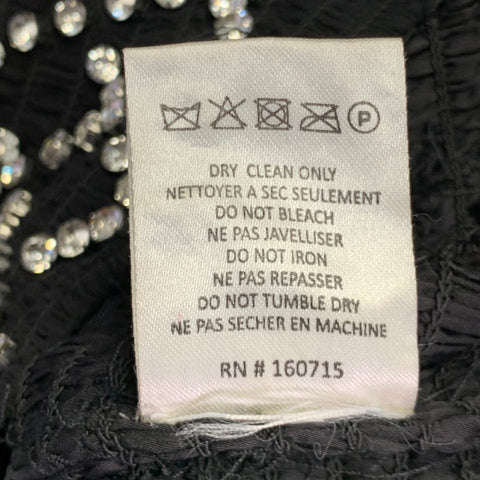 RETROFETE Size XS Black Silver Viscose Crystal Embellishment Strapless Mini Dress