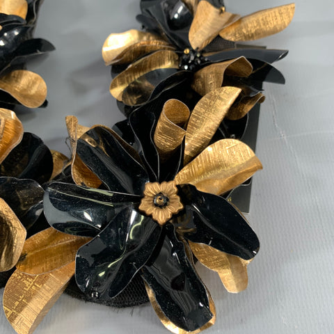 MARNI Black Gold Floral Tie Necklace