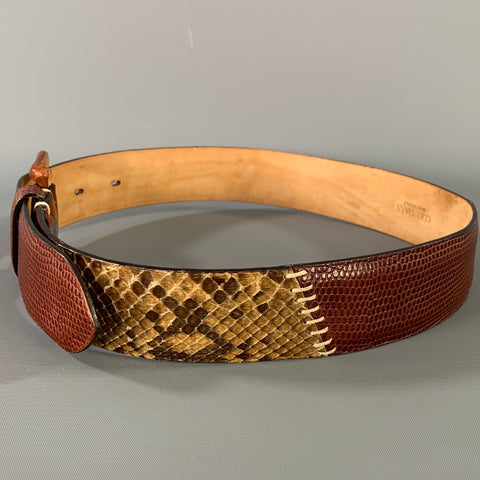 COLE HAAN Waist Size XS Brown Tan Snakeskin Leather Belt