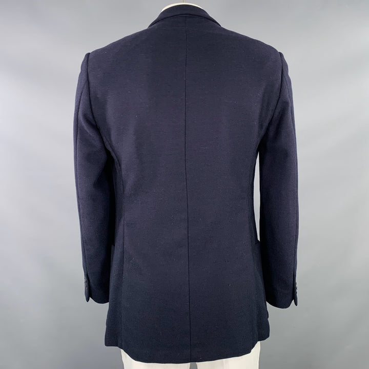 ERMENEGILDO ZEGNA Size 42 Navy Cashmere Wool Notch Lapel Jacket