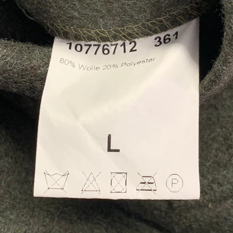 HUBERTUS Size L Green Wool Blend Hidden Buttons Cape Coat