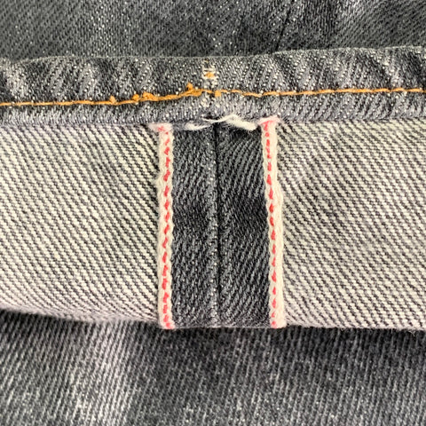 YOHJI YAMAMOTO x SPOTTED HORSE CRAFT Size 32 Grey Cotton Straight Selvedge Jeans