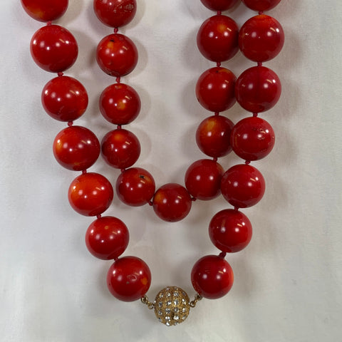 NO BRAND Red Gold Coral Necklace