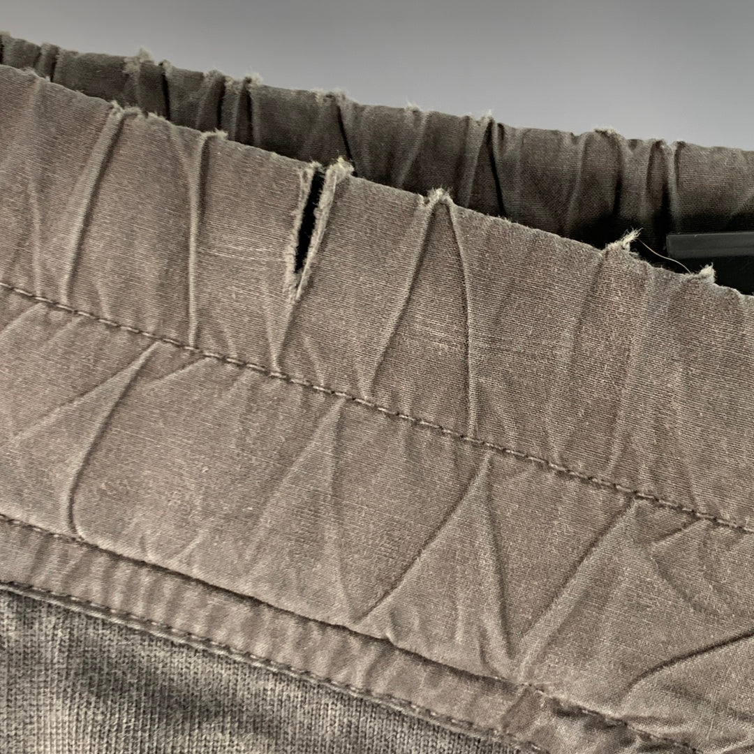 DRKSHDW Size S Grey Cotton Drop Crotch Drawstring Casual Pants