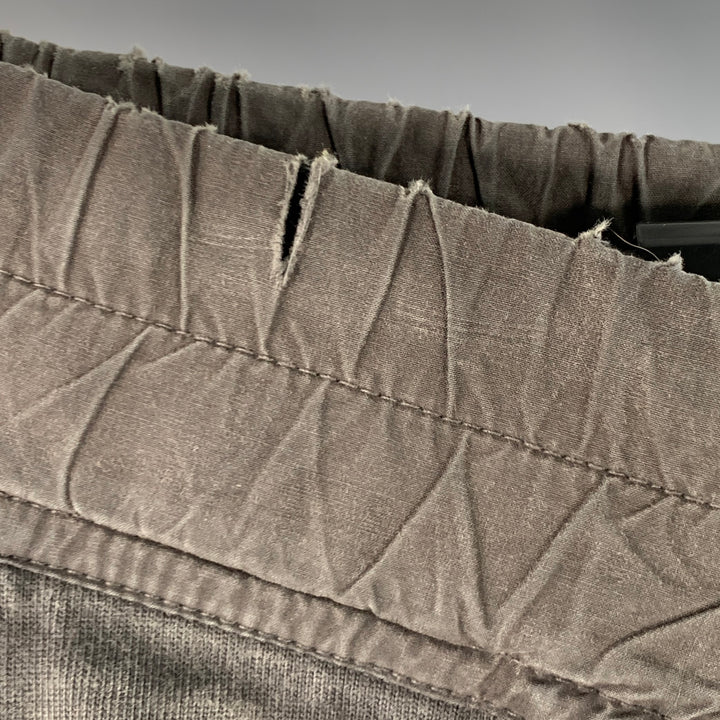 DRKSHDW Size S Grey Cotton Drop Crotch Drawstring Casual Pants