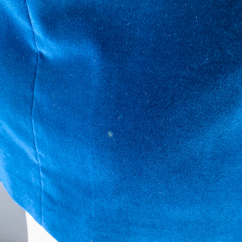 CALVIN KLEIN COLLECTION Size 40 Blue Velvet Cotton Blend Notch Lapel Single Button Sport Coat