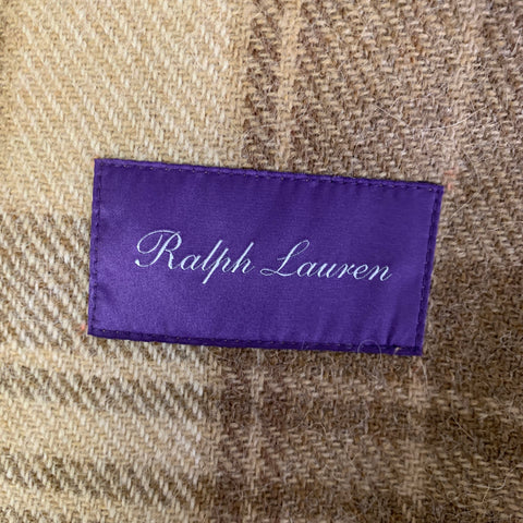 RALPH LAUREN Chest Size 42 Camel Plaid Wool Notch Lapel Sport Coat