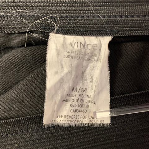 VINCE Size M Black Leather Leggings