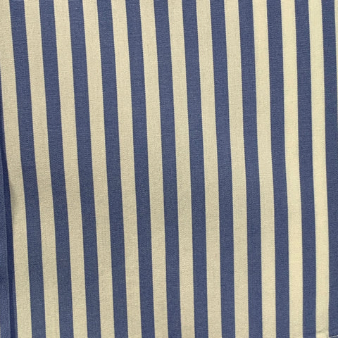 DRAKES LONDON Size M Blue White Stripe Cotton One Pocket Long Sleeve Shirt