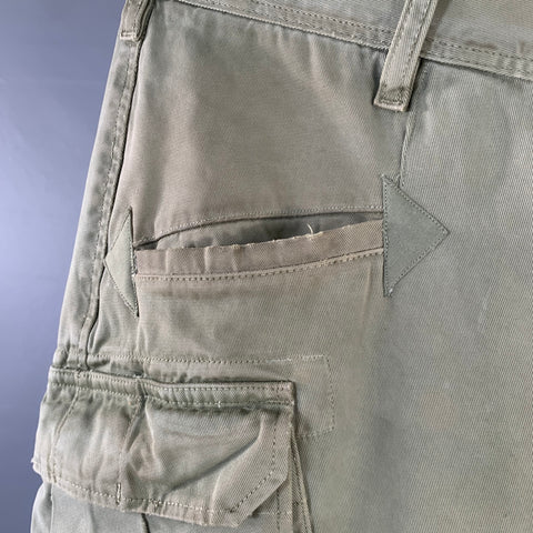 DEPARTMENT FIVE Size 34 Olive Cotton Cargo Jeans