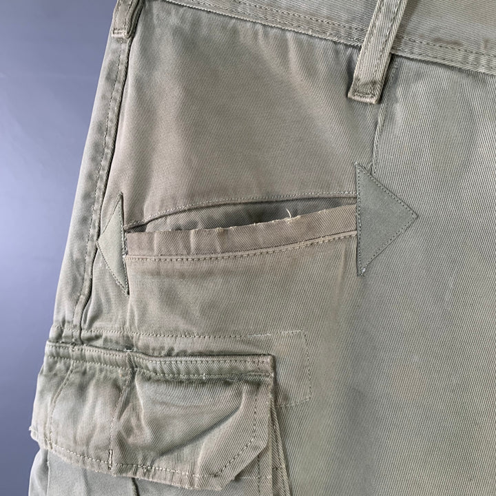 DEPARTMENT FIVE Size 34 Olive Cotton Cargo Jeans