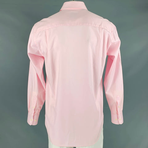 DAVID DONAHUE Size XL Pink Cotton Long Sleeve Shirt