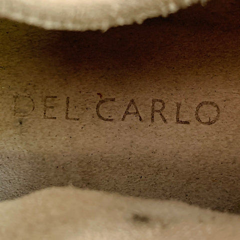 DEL CARLO Size 6.5 Grey Suede Lace-Up Derby Shoes