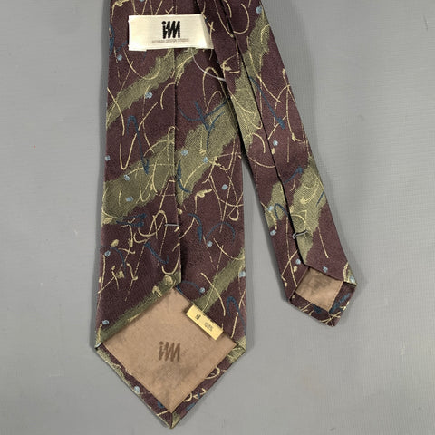 ISSEY MIYAKE Purple Green Geometric Silk Tie