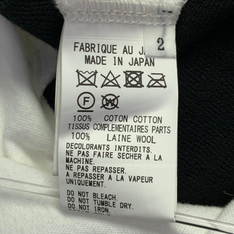 Y's by YOHJI YAMAMOTO Size M White Black Cotton Buttons Sleeveless Crew Neck T-shirt