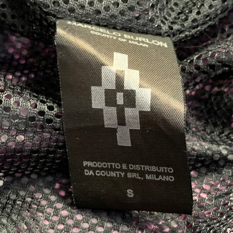 MARCELO BURLON Size S Black Purple Polyamide Snake Print Hooded Rain Jacket