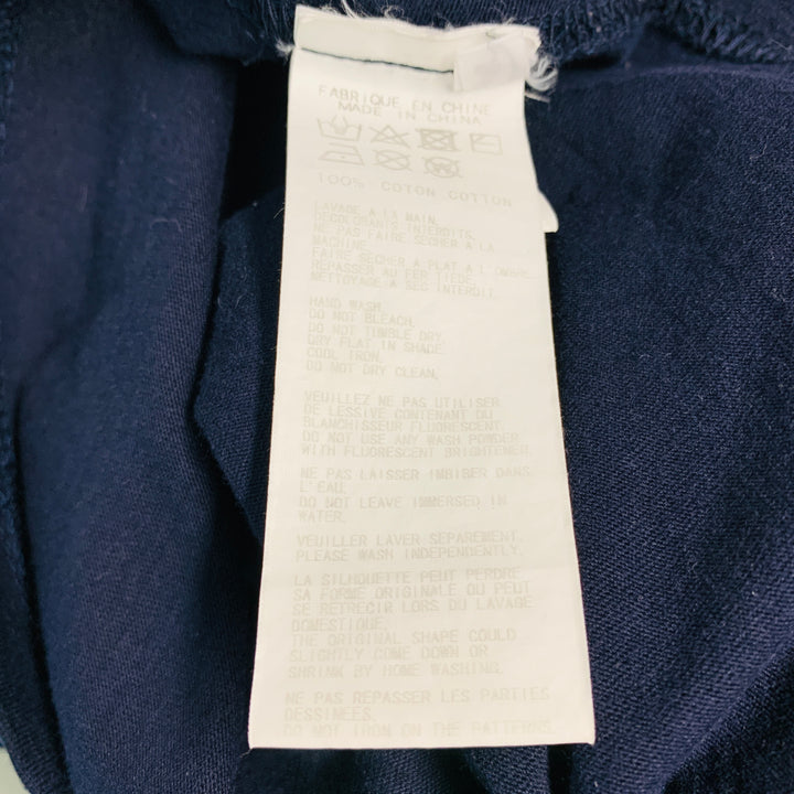 YOHJI YAMAMOTO Camiseta Algodón Logo Blanco Marino Talla M