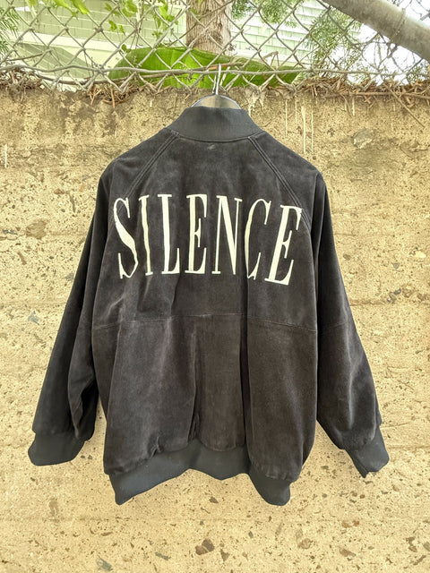 ENFANTS RICHES DEPRIMES ERD SS2018 XL Black Embroidery Suede Bomber Jacket