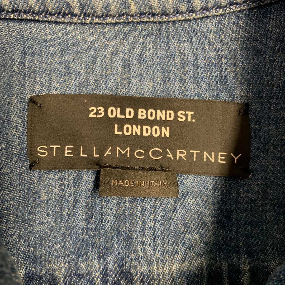 STELLA McCARTNEY Size XXS Blue Light Blue Cotton Optical Jacket