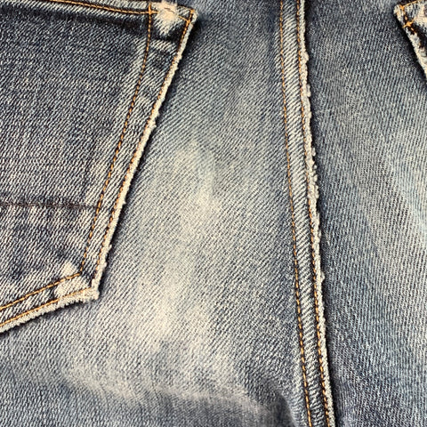 TOM FORD Size 30 Blue Cotton Blend Straight Button Fly Jeans