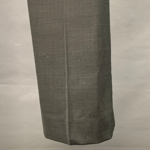 TOCCAMI Size 38 Grey Charcoal Wool Peak Lapel Suit