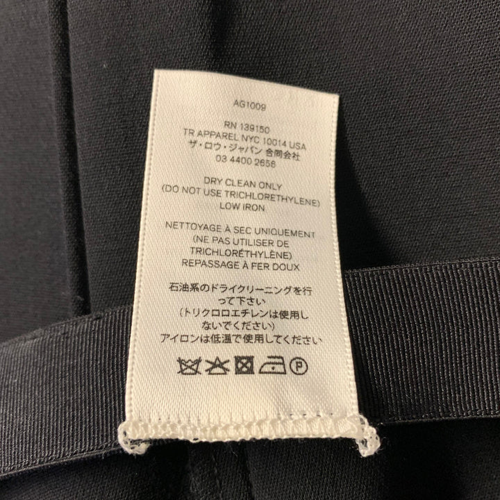 THE ROW Size 12 Black Wool Elastane Pintuck Side Zipper Pants