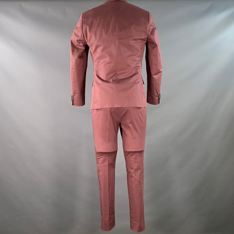 PAUL SMITH Size 38 Burgundy Mauve Cotton Blend Single Breasted Slim Fit Suit