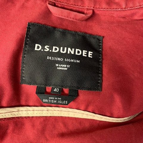 D.S.DUNDEE Size 40 Red Brick Cotton Patch Pockets Jacket