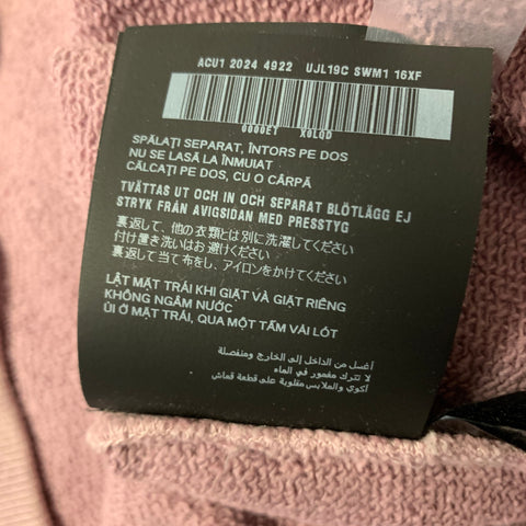 PRADA Size XL Lavender Dark Grey Distressed Cotton Crew Neck Sweatshirt