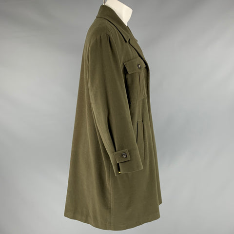 JIL SANDER Size 38 Green Lambswool Angora Coat